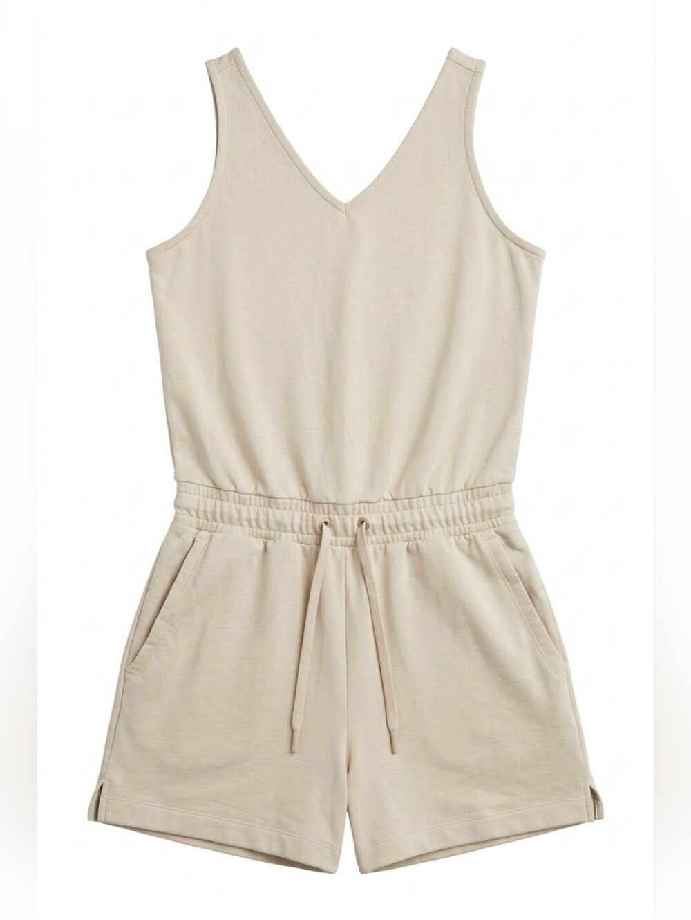 Lole Light Beige / Cream / Off White Sleeveless V-Neck Beach Romper NWT Medium